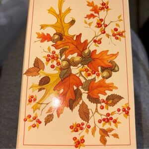 Avon glass egg vintage comes in Autumn Leaf and Acorn Decorative Box new old